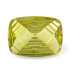 LEMON QUARTZ CONCAVE FANCY CUSHION (#6) (GREEN GOLD) 27X20MM 38.25 Cts.
