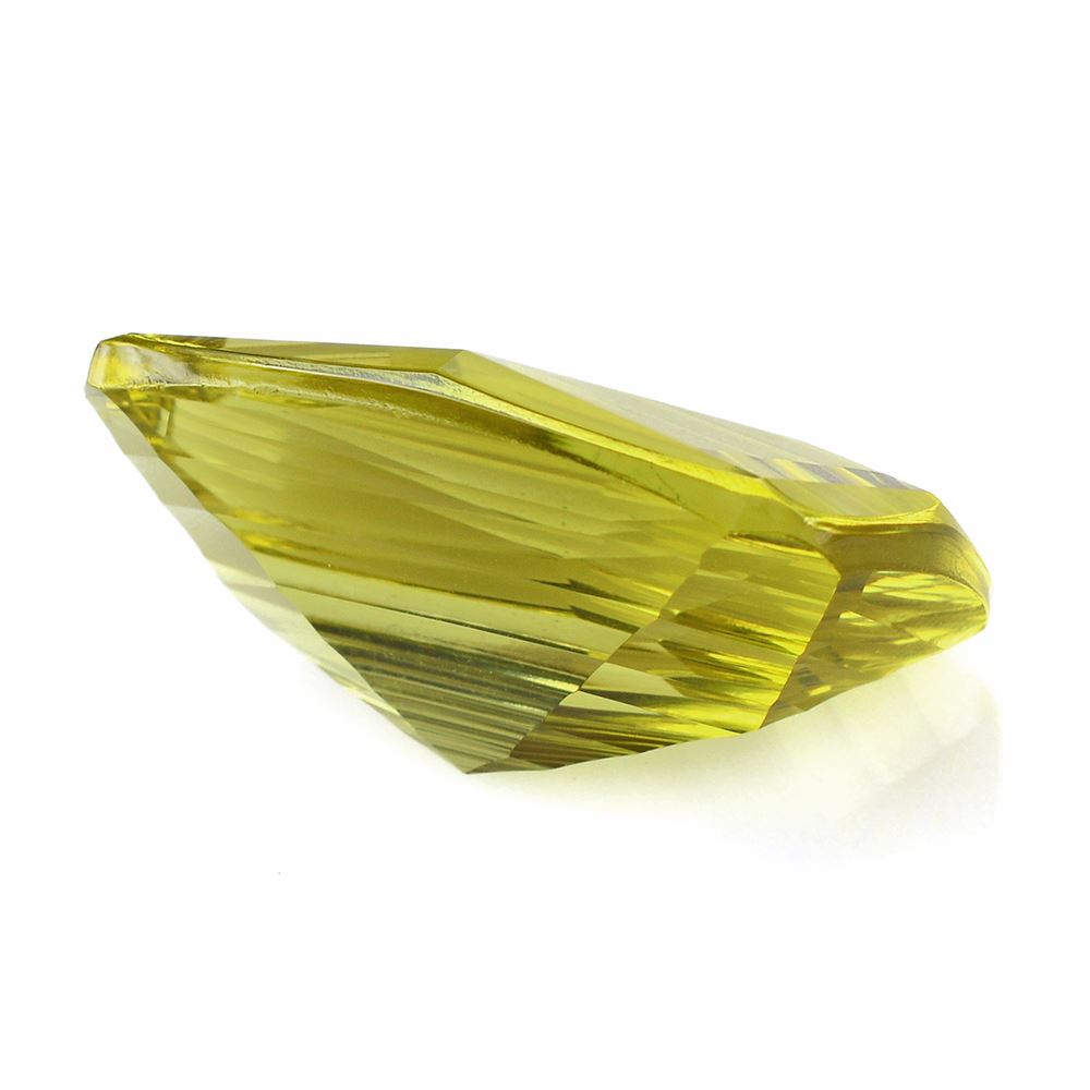 LEMON QUARTZ CONCAVE FANCY CUSHION (#6) (GREEN GOLD) 27X20MM 38.25 Cts.