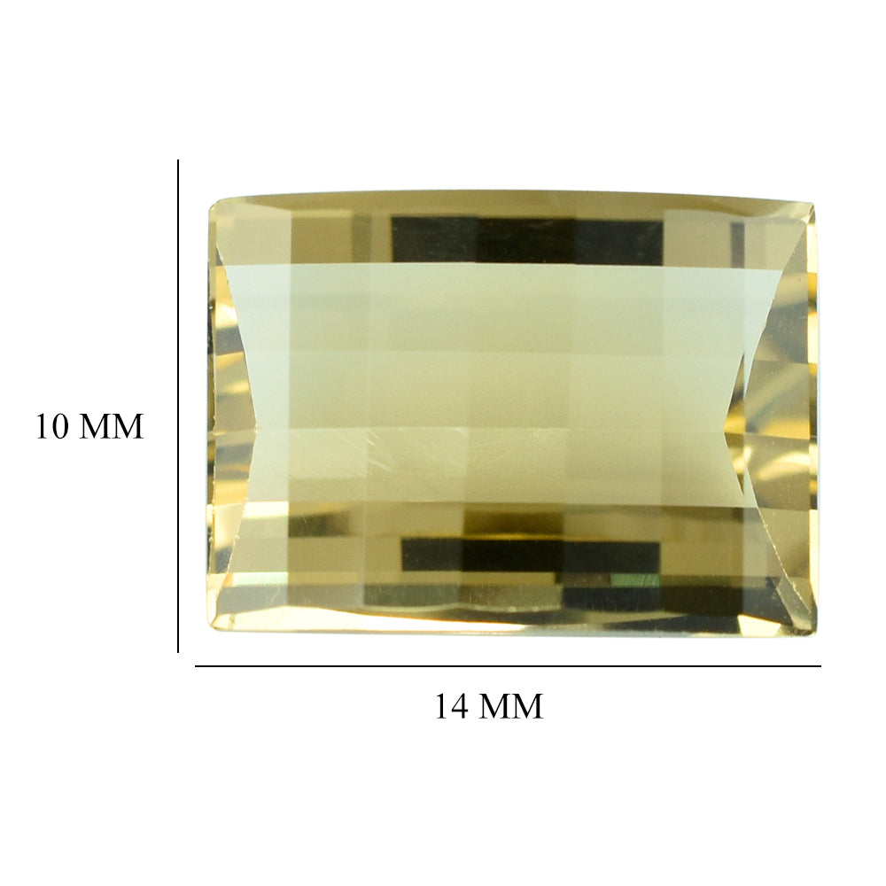 LEMON QUARTZ CHESS CUT BARREL 14X10MM 7.88 Cts.