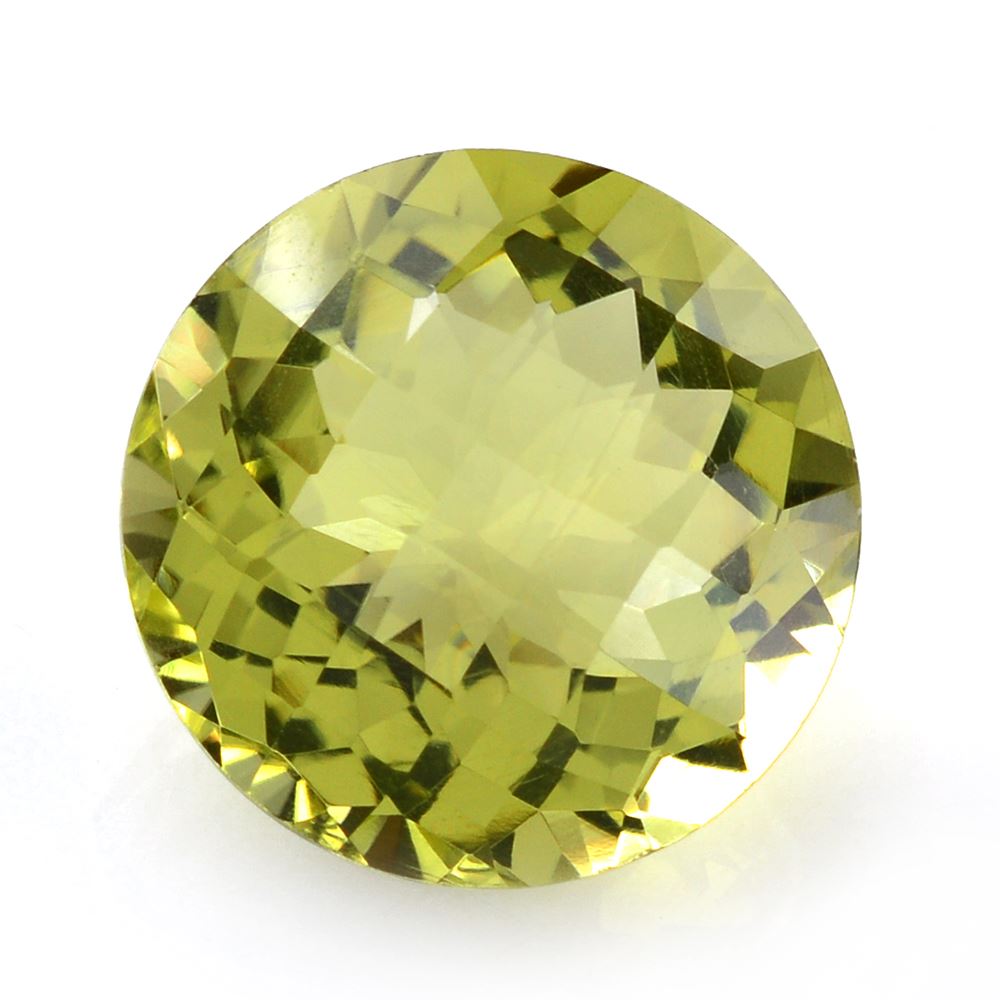 LEMON QUARTZ CHECKER CUT ROUND (GREEN GOLD) 18MM 18.07 Cts.