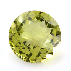 LEMON QUARTZ CHECKER CUT ROUND (GREEN GOLD) 18MM 18.07 Cts.