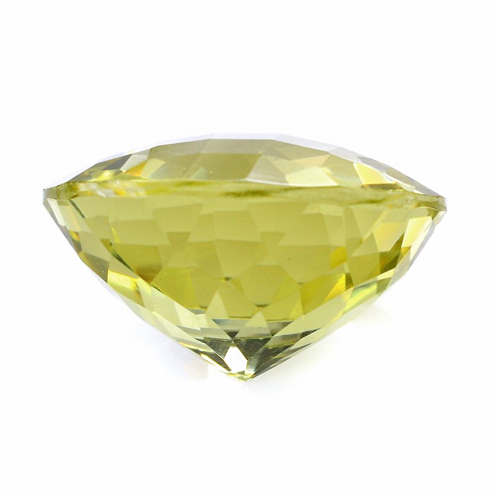 LEMON QUARTZ CHECKER CUT ROUND (GREEN GOLD) 18MM 18.07 Cts.