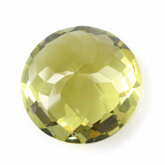 LEMON QUARTZ CHECKER CUT ROUND (GREEN GOLD) 18MM 18.07 Cts.