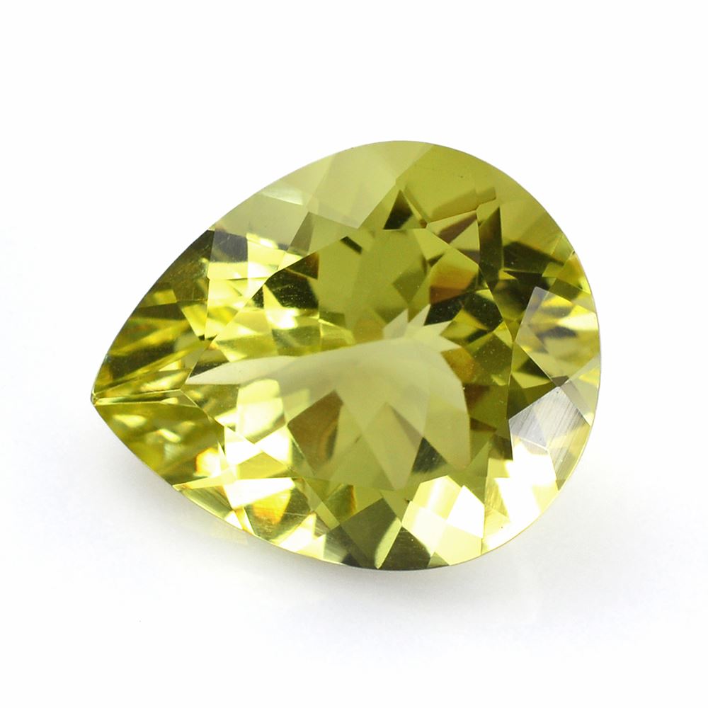 LEMON QUARTZ CUT PEAR (GREEN GOLD) 18X15MM 12.00 Cts.
