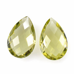LEMON QUARTZ BRIOLETTE PEAR 14X9MM 3.51 Cts.