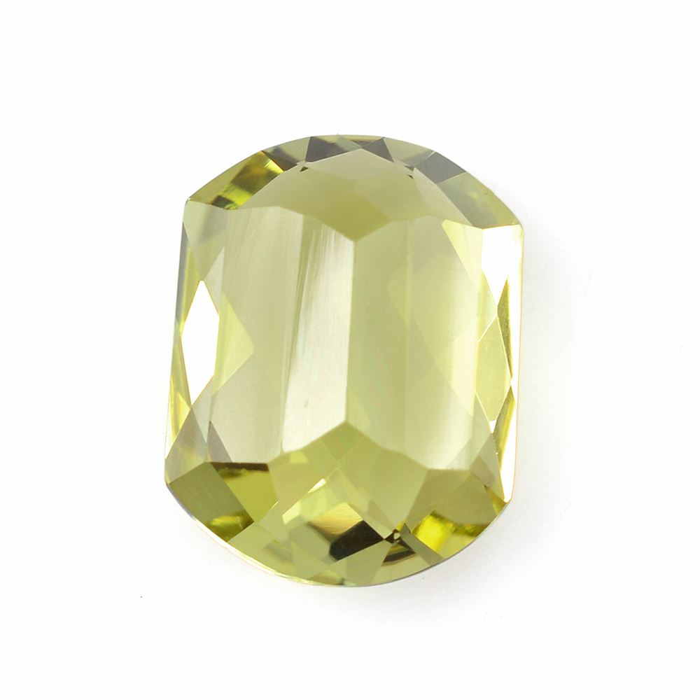 LEMON QUARTZ CHECKER CUT FANCY CUSHION (GREEN GOLD) 16X12MM 9.90 Cts.
