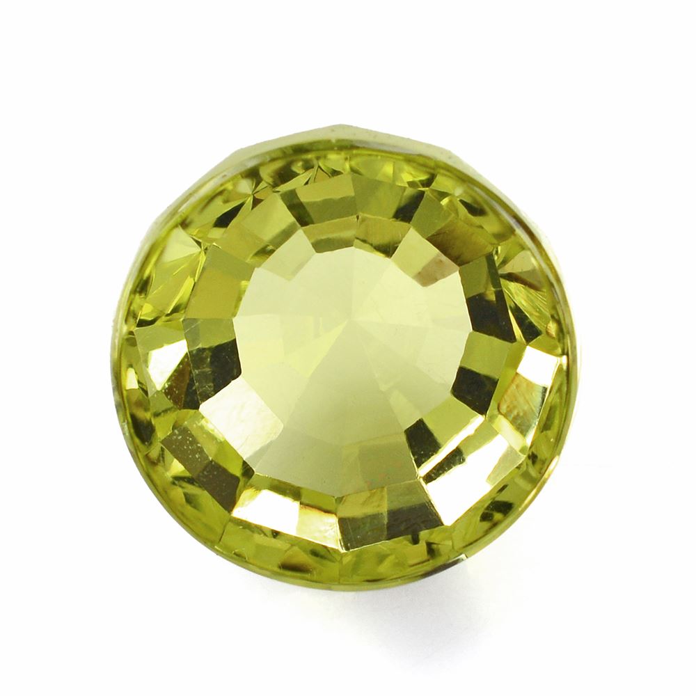 LEMON QUARTZ STEP CUT HIGH DOME ROUND CAB (GREEN GOLD) 20MM 38.39 Cts.