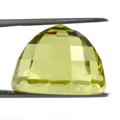 LEMON QUARTZ STEP CUT HIGH DOME ROUND CAB (GREEN GOLD) 20MM 38.39 Cts.