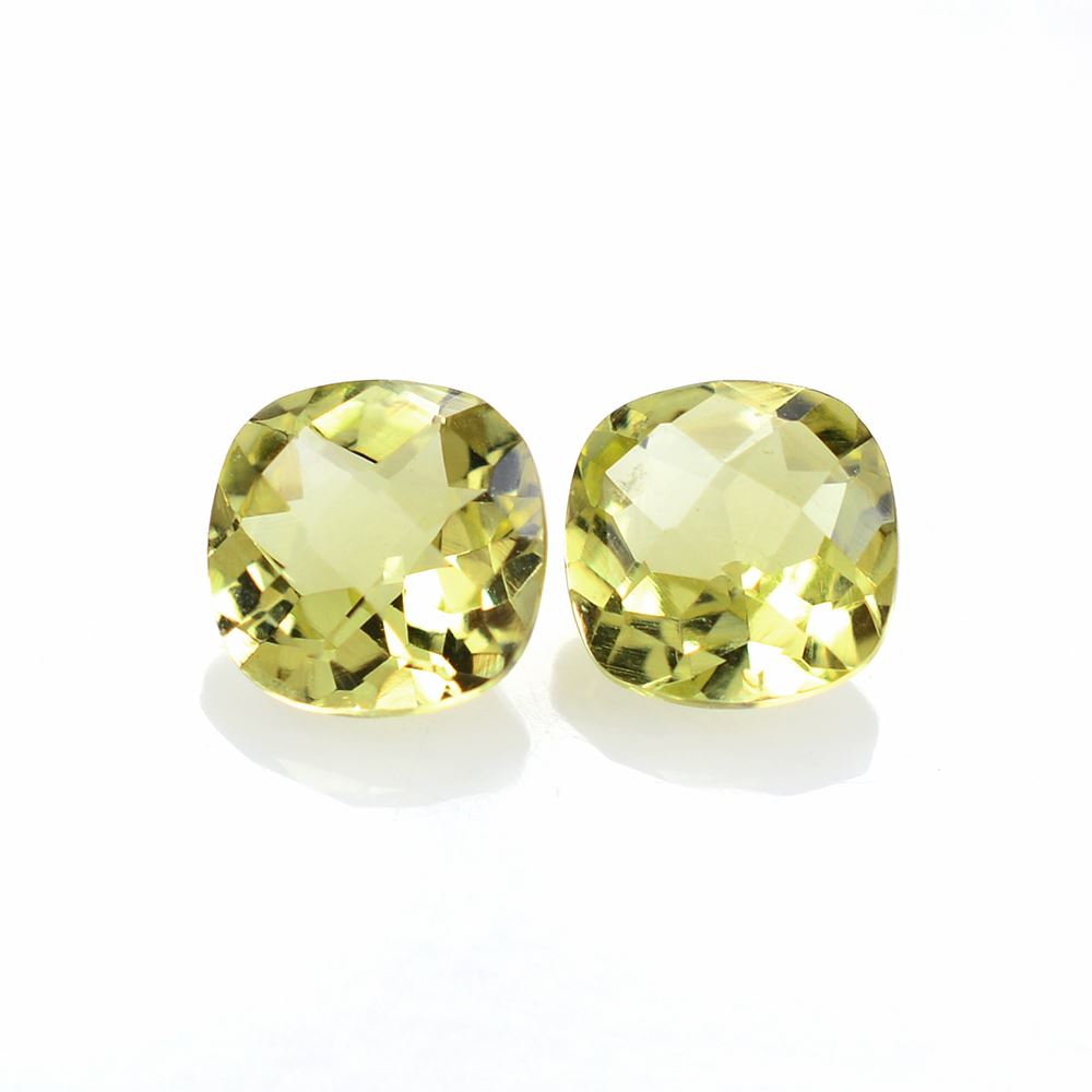 LEMON QUARTZ CHECKER CUT CUSHION 5MM 0.50Cts.