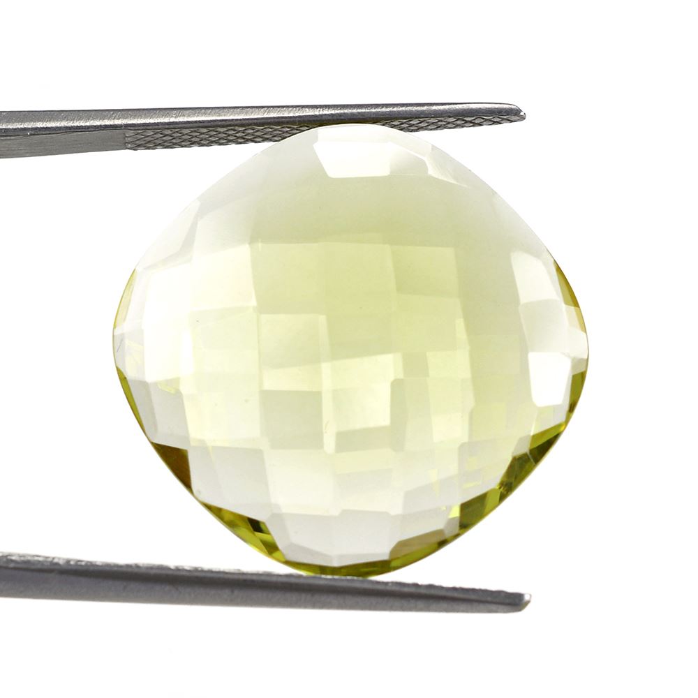LEMON QUARTZ BRIOLETTE CUSHION (GREEN GOLD) 20MM 14.80Cts.