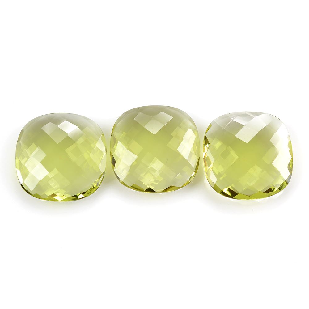 LEMON QUARTZ BRIOLETTE CUSHION (GREEN GOLD) 20MM 14.80Cts.