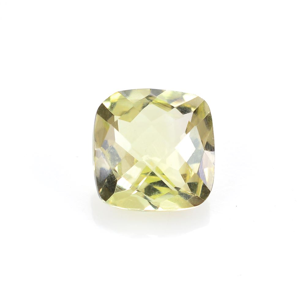 LEMON QUARTZ CHECKER CUT CUSHION 8MM 2.30Cts.