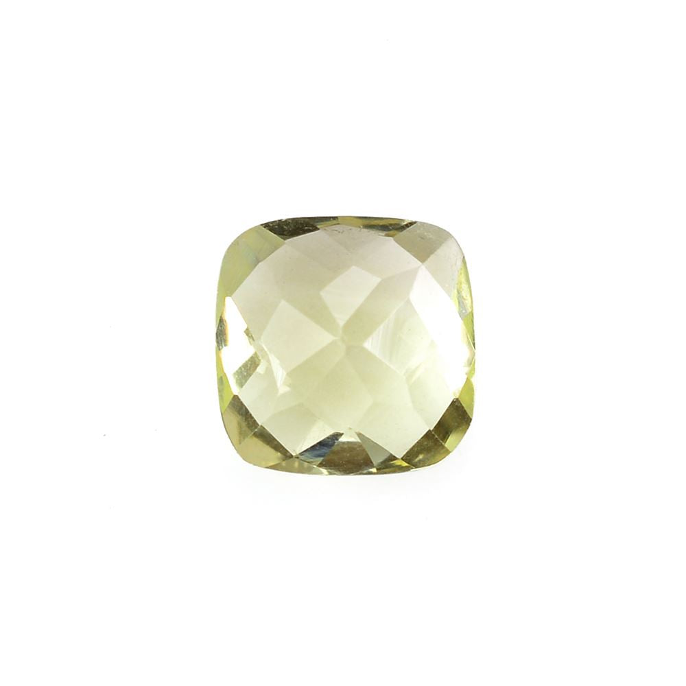 LEMON QUARTZ CHECKER CUT CUSHION 8MM 2.30Cts.