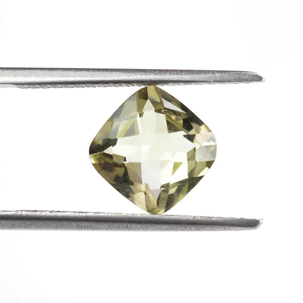 LEMON QUARTZ CHECKER CUT CUSHION 8MM 2.30Cts.