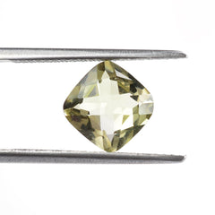 LEMON QUARTZ CHECKER CUT CUSHION 8MM 2.30Cts.