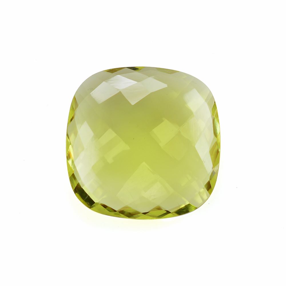 LEMON QUARTZ BRIOLETTE CUSHION (GREEN GOLD) 18MM 12.23Cts.