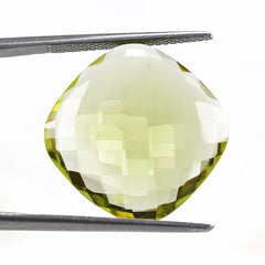 LEMON QUARTZ BRIOLETTE CUSHION (GREEN GOLD) 18MM 12.23Cts.