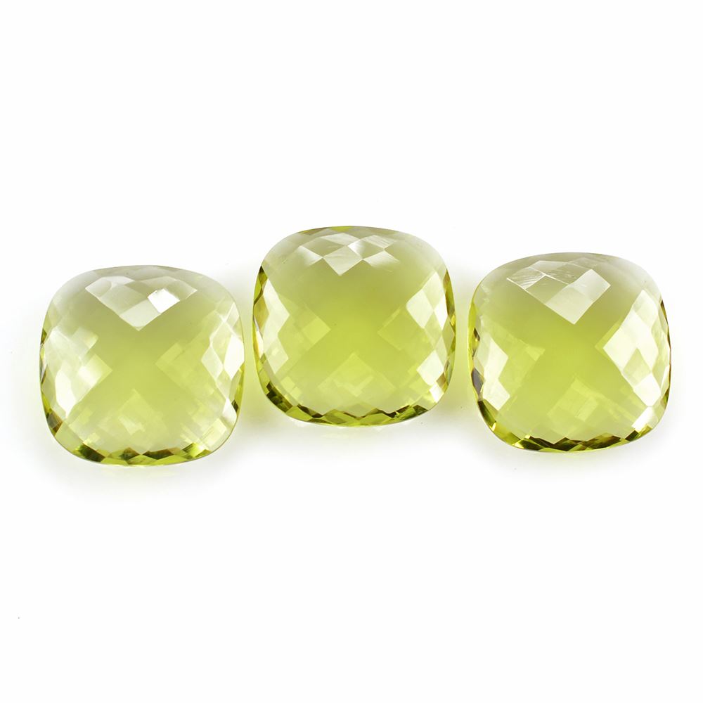 LEMON QUARTZ BRIOLETTE CUSHION (GREEN GOLD) 18MM 12.23Cts.