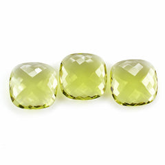 LEMON QUARTZ BRIOLETTE CUSHION (GREEN GOLD) 18MM 12.23Cts.