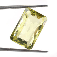 LEMON QUARTZ CHECKER CUT OCTAGON 18X12MM 12.24Cts.