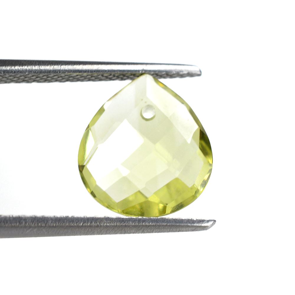 LEMON QUARTZ BRIOLETTE PEAR (FULL DRILL) TABEEZ 11X10MM 2.70 Cts.