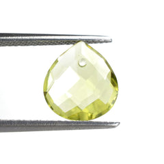 LEMON QUARTZ BRIOLETTE PEAR (FULL DRILL) TABEEZ 11X10MM 2.70 Cts.