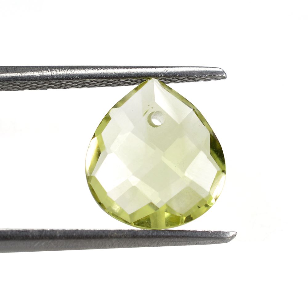 LEMON QUARTZ BRIOLETTE PEAR (FULL DRILL) TABEEZ 11X10MM 2.70 Cts.