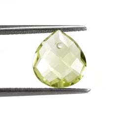LEMON QUARTZ BRIOLETTE PEAR (FULL DRILL) TABEEZ 11X10MM 2.70 Cts.