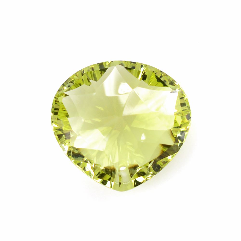 LEMON QUARTZ CONCAVE CUT BRIOLETTE PEAR (FULL DRILL) 15X14MM 9.40 Cts.