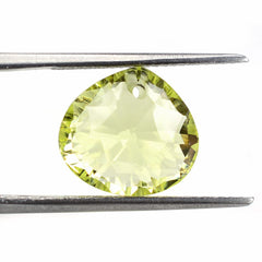 LEMON QUARTZ CONCAVE CUT BRIOLETTE PEAR (LITE) (FULL DRILL) TABEEZ 13X12MM 7.30 Cts.