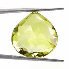 LEMON QUARTZ ROSE CUT BRIOLETTE PEAR (TABEEZ) (FULL DRILL) 22MM 35.80 Cts.