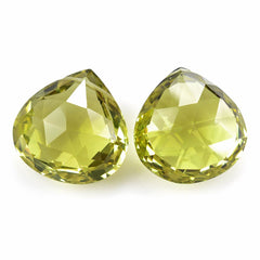 LEMON QUARTZ ROSE CUT BRIOLETTE PEAR (TABEEZ) (FULL DRILL) 22MM 35.80 Cts.