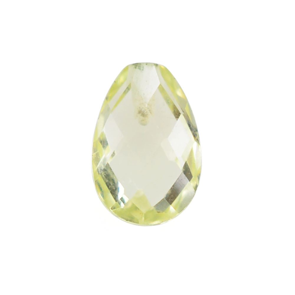LEMON QUARTZ BRIOLETTE PEAR (HALF DRILL) 6X4MM 0.43Cts.