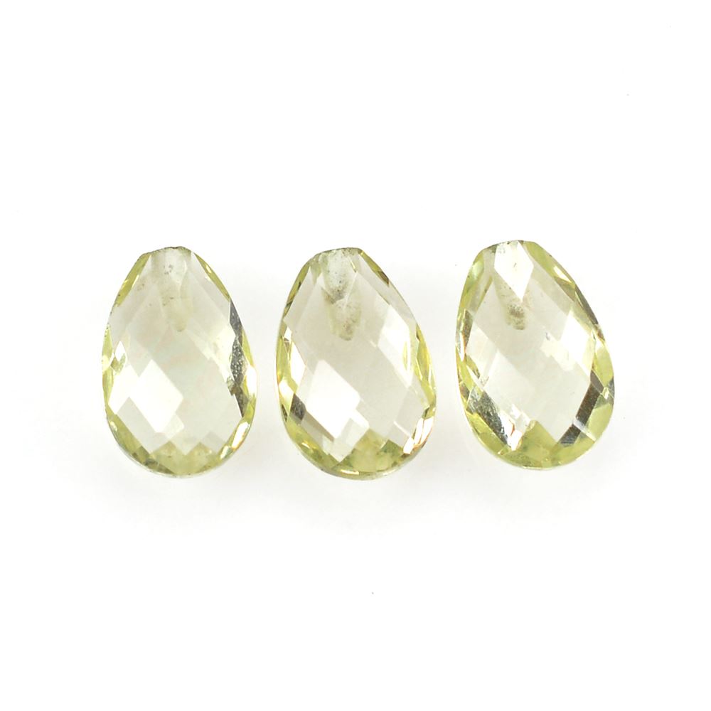 LEMON QUARTZ BRIOLETTE PEAR (HALF DRILL) 6X4MM 0.43Cts.