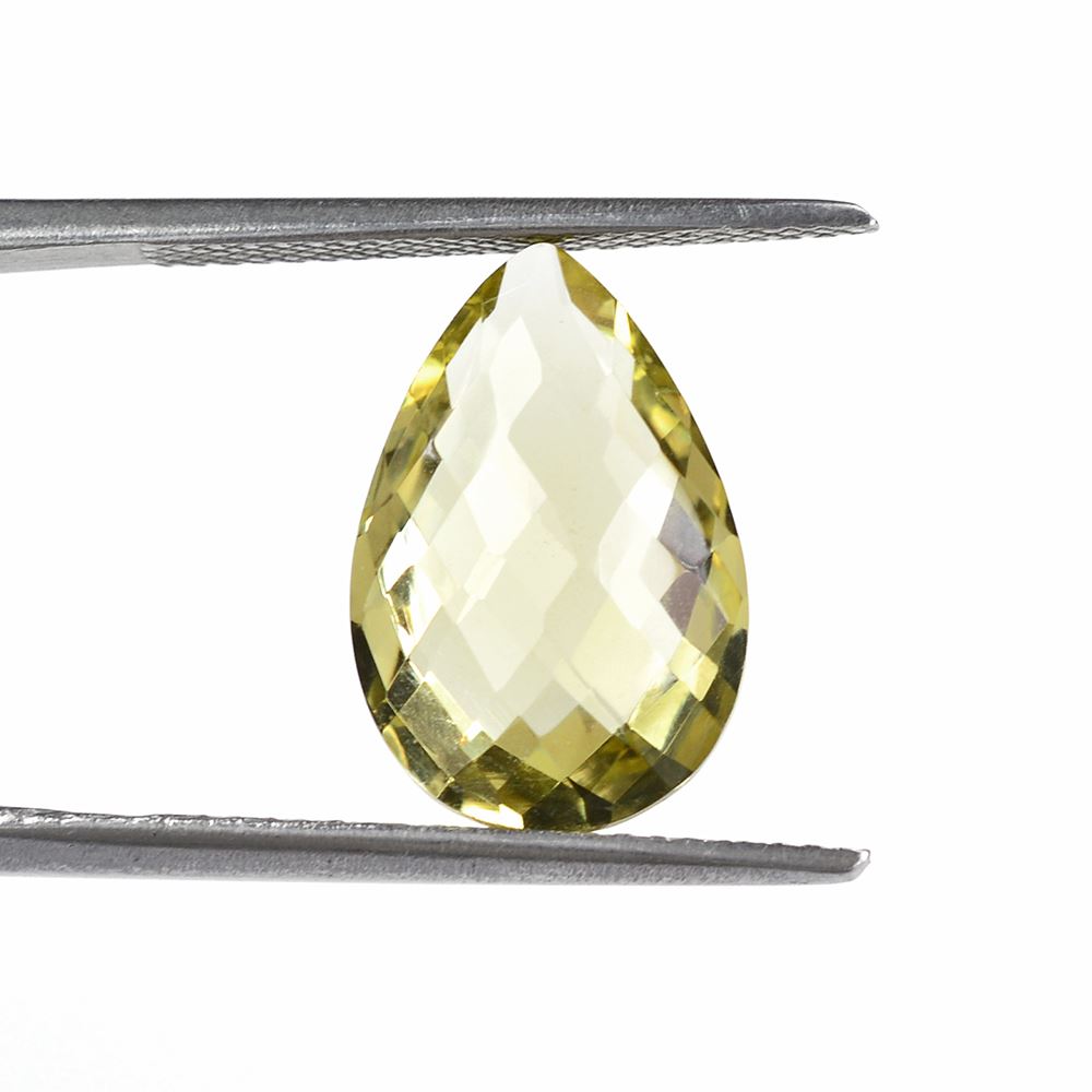 LEMON QUARTZ BRIOLETTE PEAR 15X10MM 5Cts.