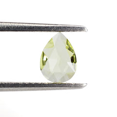LEMON QUARTZ ROSE CUT BRIOLETTE PEAR 7X5MM 0.55Cts.