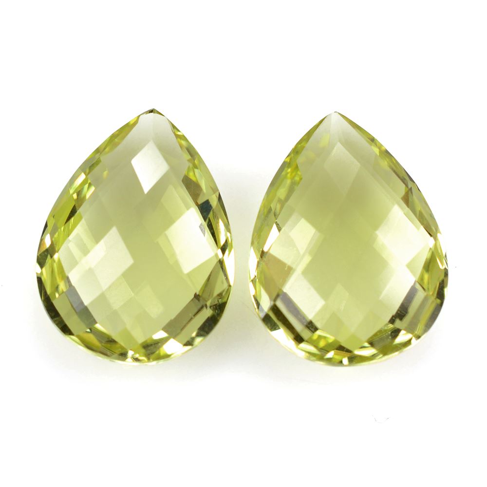 LEMON QUARTZ BRIOLETTE PEAR 16X12MM 6.63Cts.
