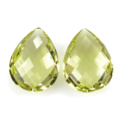 LEMON QUARTZ BRIOLETTE PEAR 16X12MM 6.63Cts.