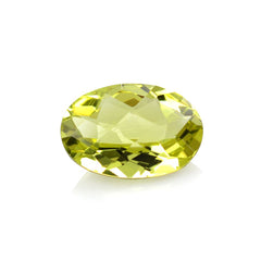 LEMON QUARTZ CHECKER CUT OVAL 13X9MM 3.9Cts.