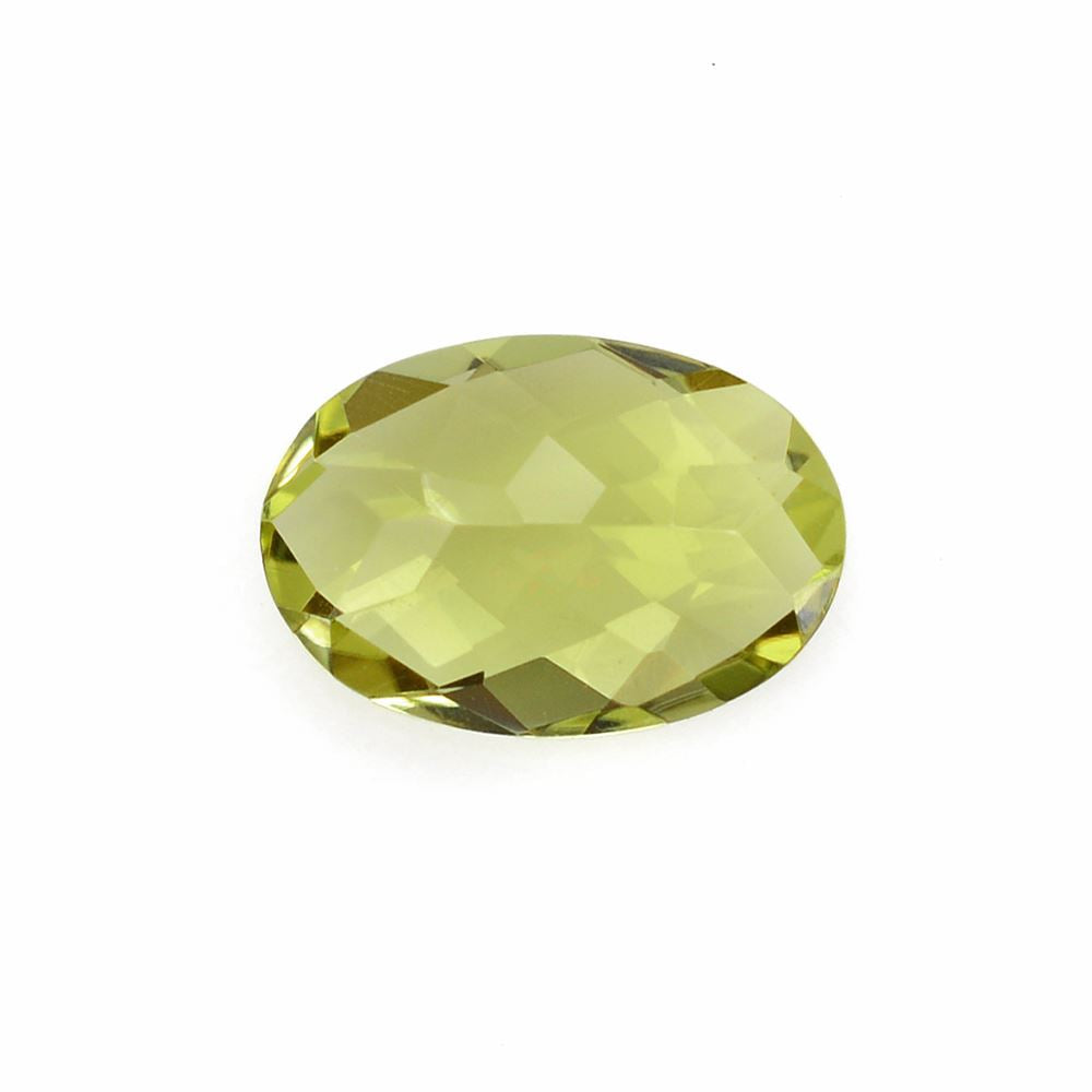 LEMON QUARTZ CHECKER CUT OVAL 13X9MM 3.9Cts.