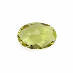 LEMON QUARTZ CHECKER CUT OVAL 13X9MM 3.9Cts.