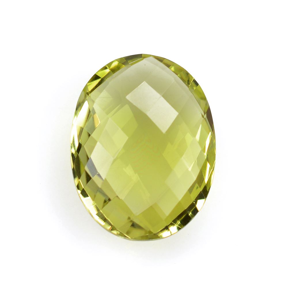 LEMON QUARTZ BRIOLETTE OVAL (GREEN GOLD) 20X15MM 14Cts.