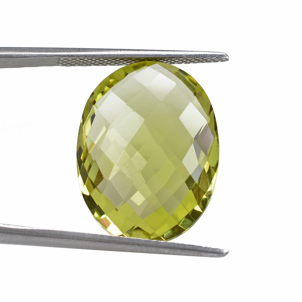 LEMON QUARTZ BRIOLETTE OVAL (GREEN GOLD) 20X15MM 14Cts.
