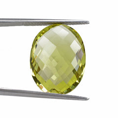 LEMON QUARTZ BRIOLETTE OVAL (GREEN GOLD) 20X15MM 14Cts.