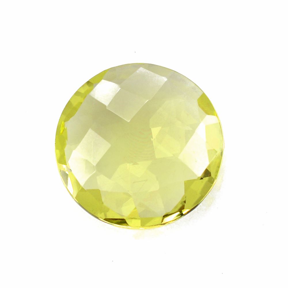LEMON QUARTZ BRIOLETTE ROUND (GREEN GOLD) 15MM 6.85Cts.