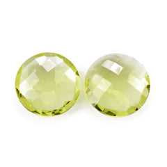 LEMON QUARTZ BRIOLETTE ROUND (GREEN GOLD) 15MM 6.85Cts.