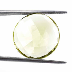 LEMON QUARTZ BRIOLETTE ROUND (GREEN GOLD) 18MM 11.6Cts.