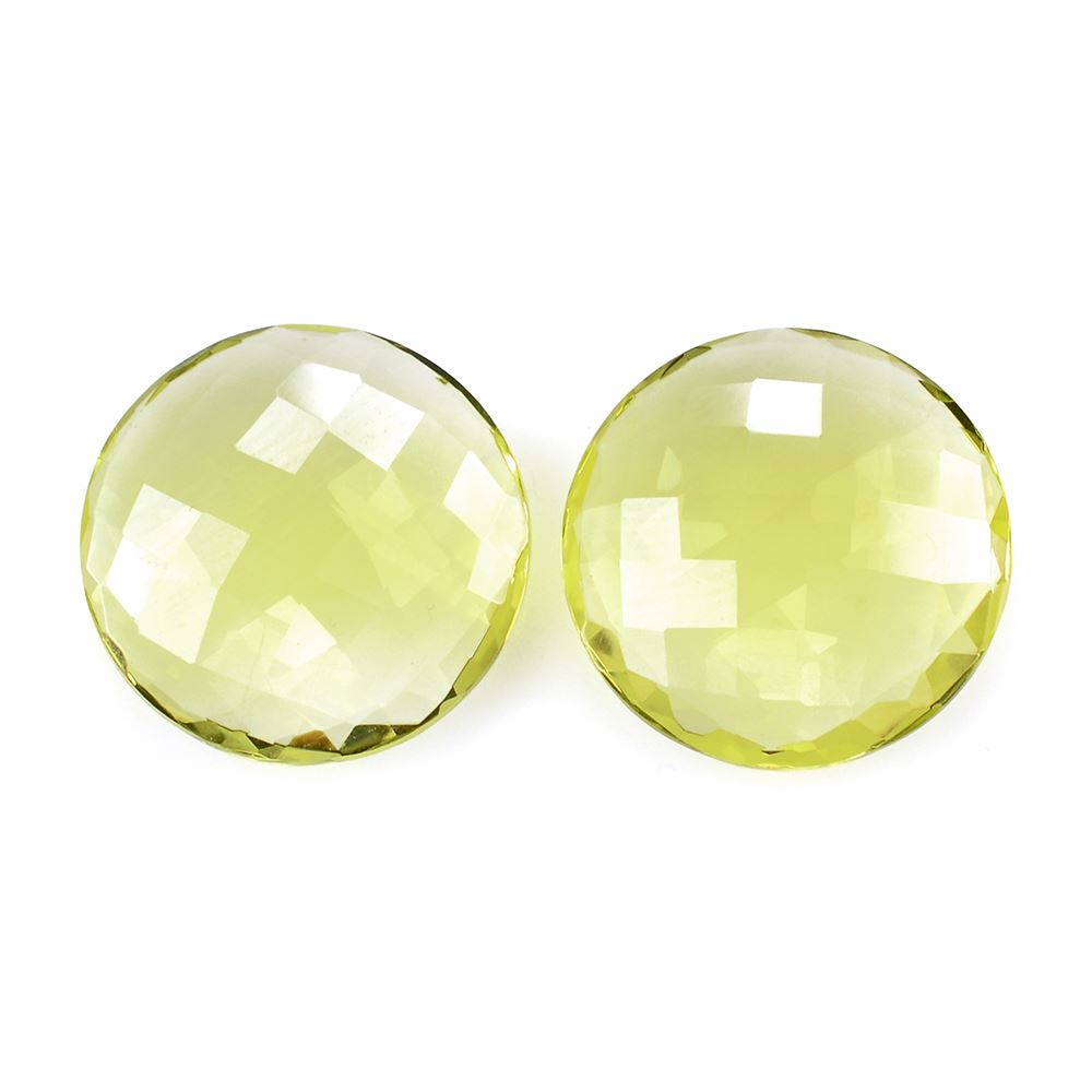 LEMON QUARTZ BRIOLETTE ROUND (GREEN GOLD) 18MM 11.6Cts.