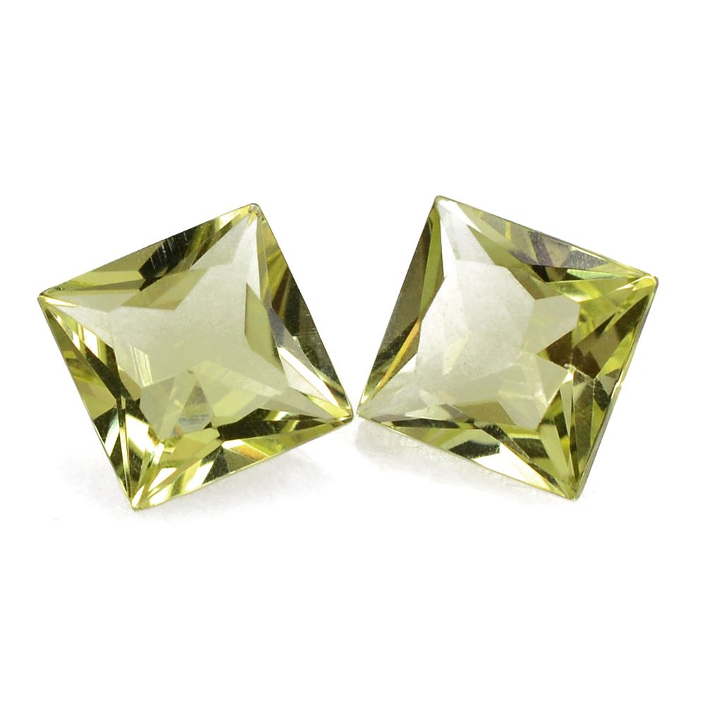 LEMON QUARTZ PRINCESS CUT SQUARE 5.50MM 0.76 Cts.