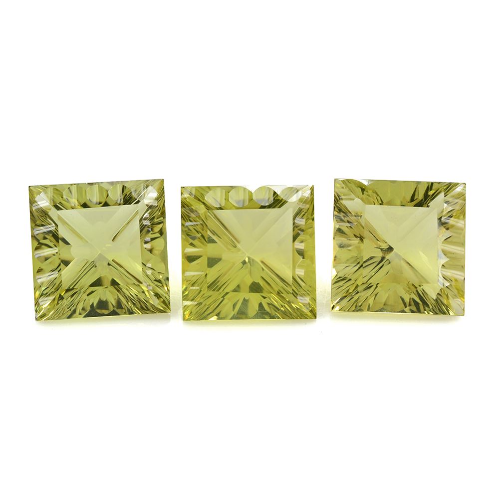 LEMON QUARTZ CONCAVE CUT SQUARE 20MM 32.07 Cts.